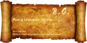 Margineanu Oros névjegykártya